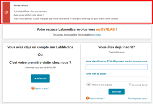 Tutoriel Pourquoi mon accès MySYNLAB est refusé ?